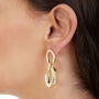 Orecchini Donna Unoaerre Bronzo Dorato Lucido Cerchi Squadrati Pendenti 512186
